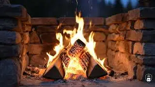 Warm Outdoor Fireplace Ambience 🔥 Relaxing Fire Loop | 4K