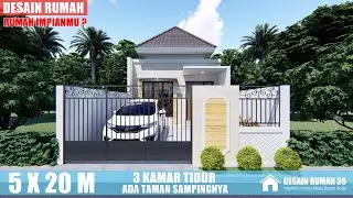 DESAIN RUMAH 5X20 METER 3 KAMAR TIDUR