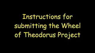 Submitting the Wheel of Theodorus Project