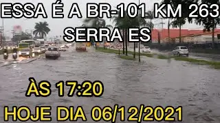 FORTES CHUVAS NA BR-101 NO MUNIC&Iacute;PIO DE SERRA ES,V&Aacute;RIOS PONTOS DA BR-101 EST&Atilde;O ALAGADOS. #chuvas