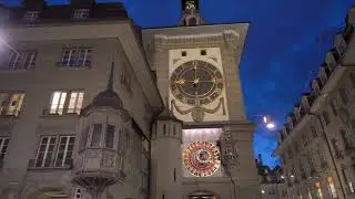 Walking in central Bern at night and driving out of Bern, Switzerland 🇨🇭