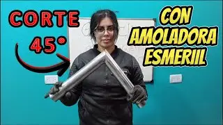 tubo a 45 grados con AMOLADORA ESMERIL