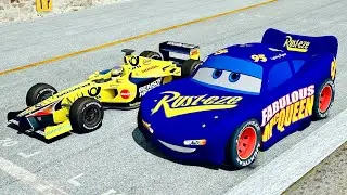 Fabulous Lightning McQueen vs Jordan F1 2001 at Top Gear Track