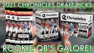 ROOKIE QB'S GALORE!! | 2021 Chronicles Football Draft Picks Value Pack, Blaster+Mega Box Opening