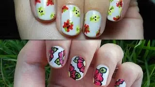 Unhas decoradas com flores - Ideia Rosa