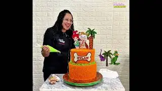 🎂Decoraci&oacute;n pastel Picapiedras solo con Frosting y Toppers. #Picapiedras #bambam #frosting