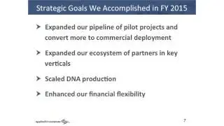 Applied DNA Sciences, Inc. Quarterly Investor Call February 10th, 2016