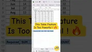 😎 Smart Formula Selection with Table Total Row 🔥 #officeexcelhub #excel #shortsfeed #ytshorts #yt