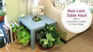 Ikea Lack Table Hack With A Succulent Center and Indian Inlay Stencil Design
