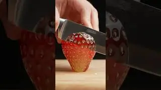 3D Glass Red Strawberry 🍓 Cutting # Shorts # trending3d glass cutting fruits #ytshorts
