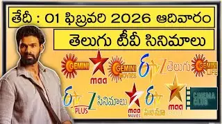 🤨SUNDAY Movies Schedule🌷| 01 FEBRUARY 2026 TV Movies Schedule | AADIVARAM🌤️Movies Schedule In Telugu