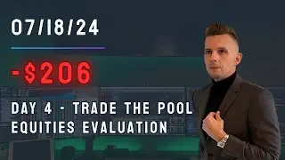Day 4 - Daily Recap, Trade The Pool Stock Prop Firm Evaluation -$206