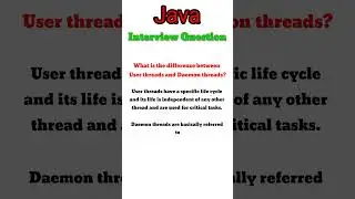 What is the difference between User threads and Daemon threads #freshers #shorts #short