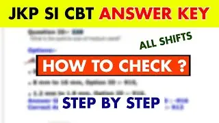 JK Police Sub Inspector Answer Key 2022 : CBT JKP SI Answer key ! How To Check ?