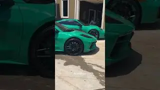 Boosie&rsquo;s Black and Green Car Fleet in front of his Boosie Estates mansion for the Pool Party
