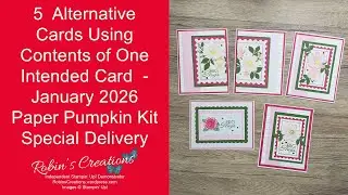 5  Alternative Cards From One Intended Card  - January 2026 Paper Pumpkin Kit Named Special Delivery