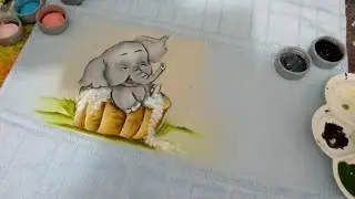 a forma bem fácil de pintar um elefante..para iniciantes.