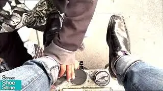 OMG MELT the INK 👊👊 Best FIRE Shoe Shine Street Service in MEXICO #ASMR #shoeshine