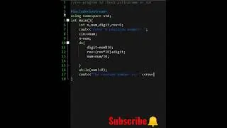 check palindrome or not- cpp programming #shorts #coding #ytshorts #programming #short #hashcoder