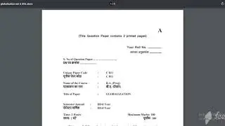 Globalisation (C811)/B.A.(Programme)3rd year paper/Du Sol 2020