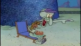Squidward&rsquo;s reaction after watching Clueless Morgan from Muppet Treasure Island burn his hand