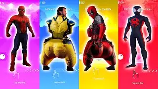 DC Marvel Tiles Hop, SpiderMan vs Wolverine vs Deadpool vs Miles Morales