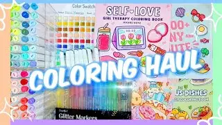 Art Vlog | Swatching 100 Alcohol Markers | New Art Supplies | Coloring Books Haul Flip Through 🖍