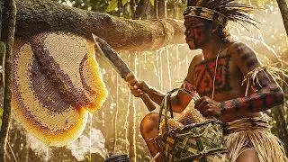 Amazon Tribe Collecting and Eating Mad Honey | Primitive Survival & Tribe Life