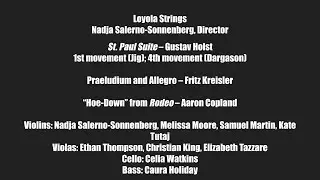 Nov. 2, 2023 - Loyola Strings - Nadja Salerno-Sonnenberg, Director