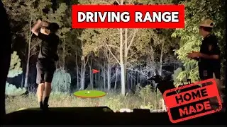 We made and used our new homemade golf driving range!!! ⛳️ 