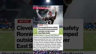 Browns Safety Ronnie Hickman Hospitalized After Being Jumped at NYC Hotel 🏈 #NFL #Browns