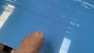 Sky blue pure color nano crystallized glass marble slab is cutting for product tile