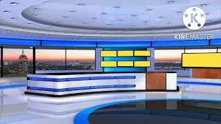News Studio Hall #02 Yellow Screen Effect (From The KineMaster)