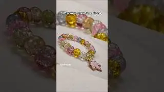 multi colour 🌈 crackle beads Bracelets with 🍀 charm #craclebeads #beadscollection #braceletdesign