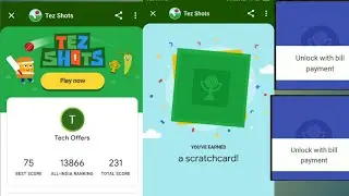 Google Pay Offer|Tez Shots| Play And Win 5 Scratch Cards