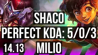 SHACO & Twitch vs MILIO & Ashe (SUP) | 5/0/3, 1000+ games | NA Master | 14.13