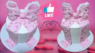 How to make a flower Fondant Bow Cake | Easy Tutorial | fondant Bow Design cake | Gumpaste