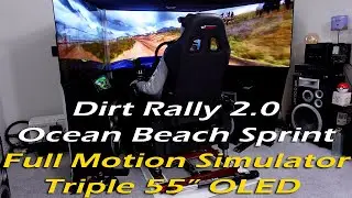 Dirt Rally 2.0 - Ocean Beach Sprint - Subaru Impreza - 5 DOF Motion Simulator - Triple 55 OLED's!