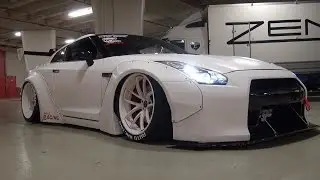 Liberty Walk Nissan GT-R WideBody w/ Akrapovic Exhaust! Start & Accelerations!