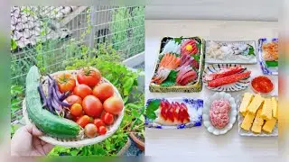 Vlog |Container Garden Harvest | Kitchen Garden | Temaki , SUSHI Hand Roll at Home , 🇮🇳🇯🇵family
