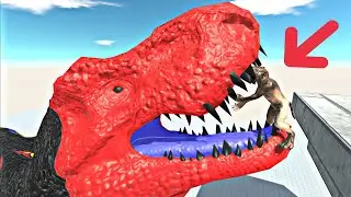 Dinosaurs Battle T Rex Superman Flash Hulk Batman Iron man Trap - Animal Revolt Battle Simulator
