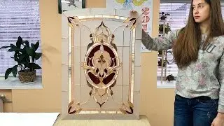 Stained Glass in a Door. Stained Glass Making. Pivovarov Studio. Stained Glass Window in the Door