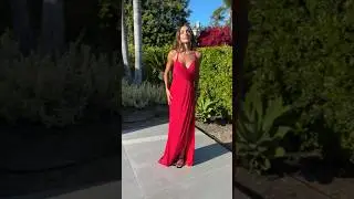 GATHERED STRETCH SATIN GOWN