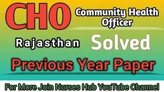 Community Health Officer Rajasthan Solved PAPER