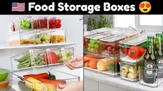10 Stackable Fridge Storage Bins for Fruits, Veggies & Drinks | Amazon Finds Kitchen gadgets USA 🇺🇸