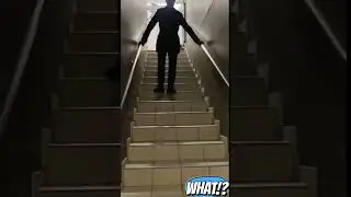 15 step stair slide hack #lifehacks #challenge