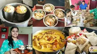 INDIAN MOM BRUNCH ROUTINE +EVENING, Cooker Cake, Pakoda Kadhi, Chawal, Phulka Roti, GROCERY SHOPPING