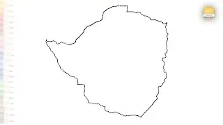 Map of Zimbabwe drawing easy | Map drawing tutorial | How to draw  Zimbabwe map step by step simply
