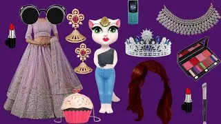 Talking Single Angela 2 ka friend ki party makeup comedy video || cartoon video