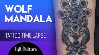 Tattoo time lapse mandala wolf by Ink Culture Almere, Nederland